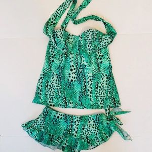 Smart Sexy Tankini Swimsuit Green Black 36D Medium